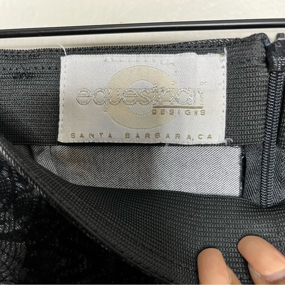 Equestrian Design Santa Barbra Women Pull-On Pants Flare Small Black Jacquard - Picture 6 of 11